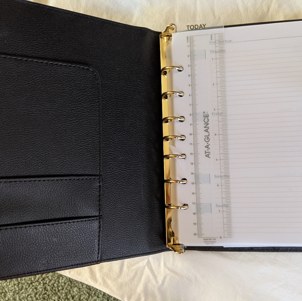 At A Glance day timer for 5.5 x 8.5 pages.